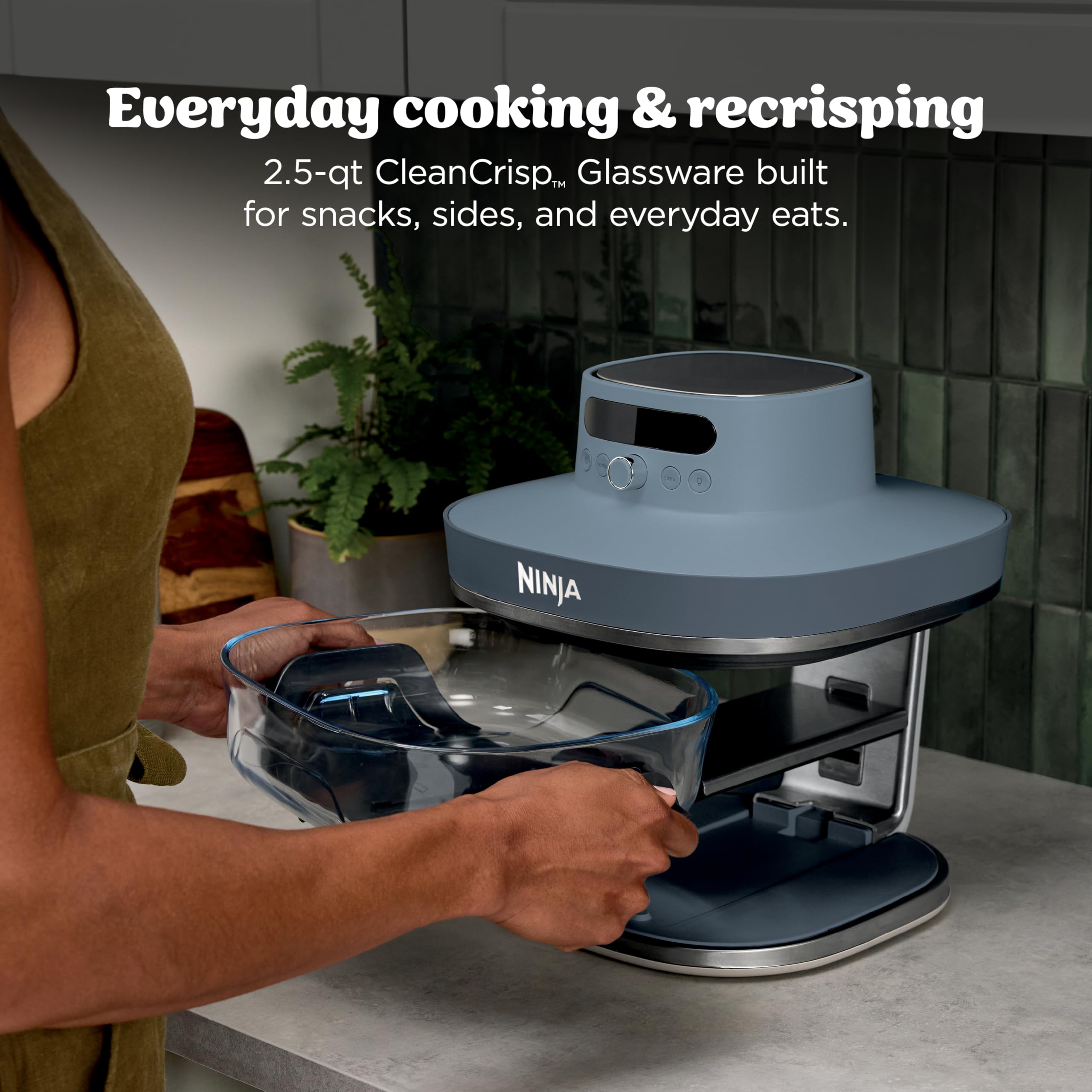 6 in 1 Glass Air Fryer 6QT High Heat Non Toxic Microwave Safe