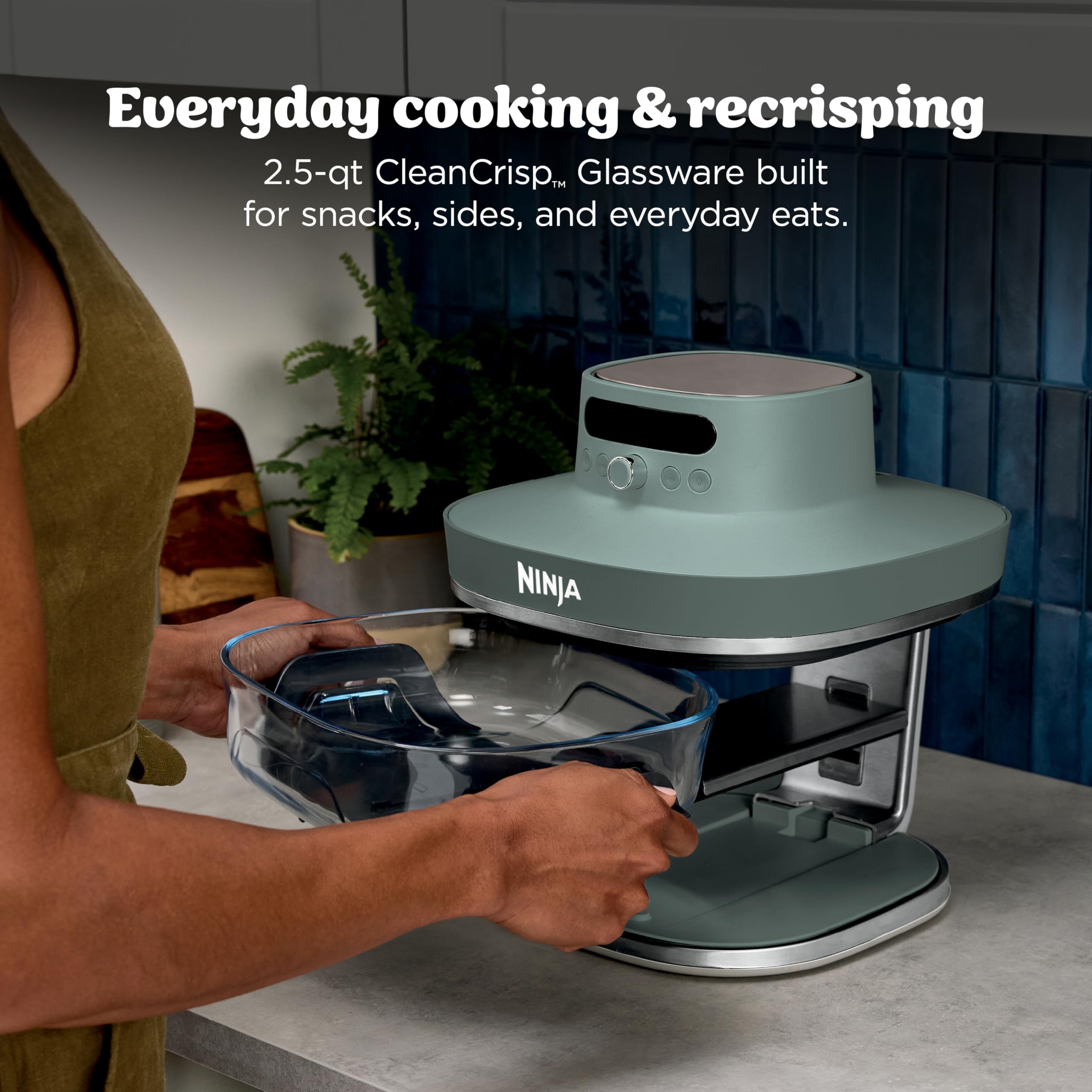 6 in 1 Glass Air Fryer 6QT High Heat Non Toxic Microwave Safe