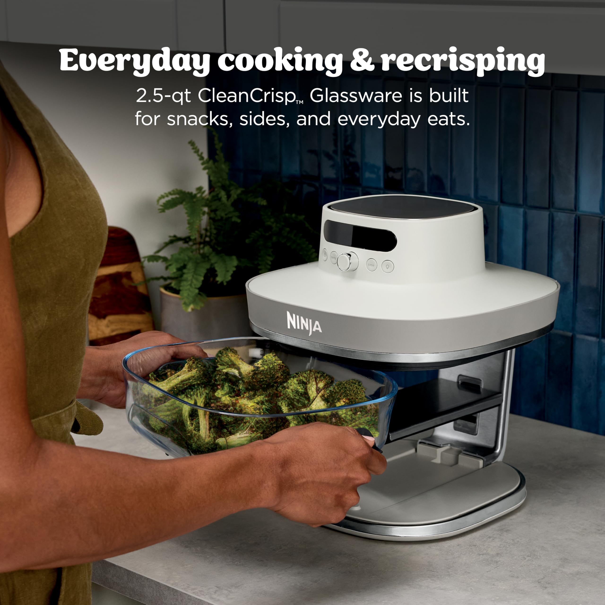 6 in 1 Glass Air Fryer 6QT High Heat Non Toxic Microwave Safe