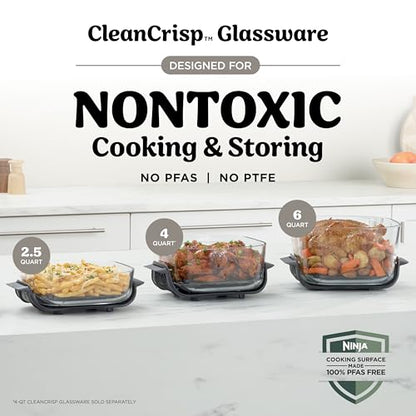 6 in 1 Glass Air Fryer 6QT High Heat Non Toxic Microwave Safe