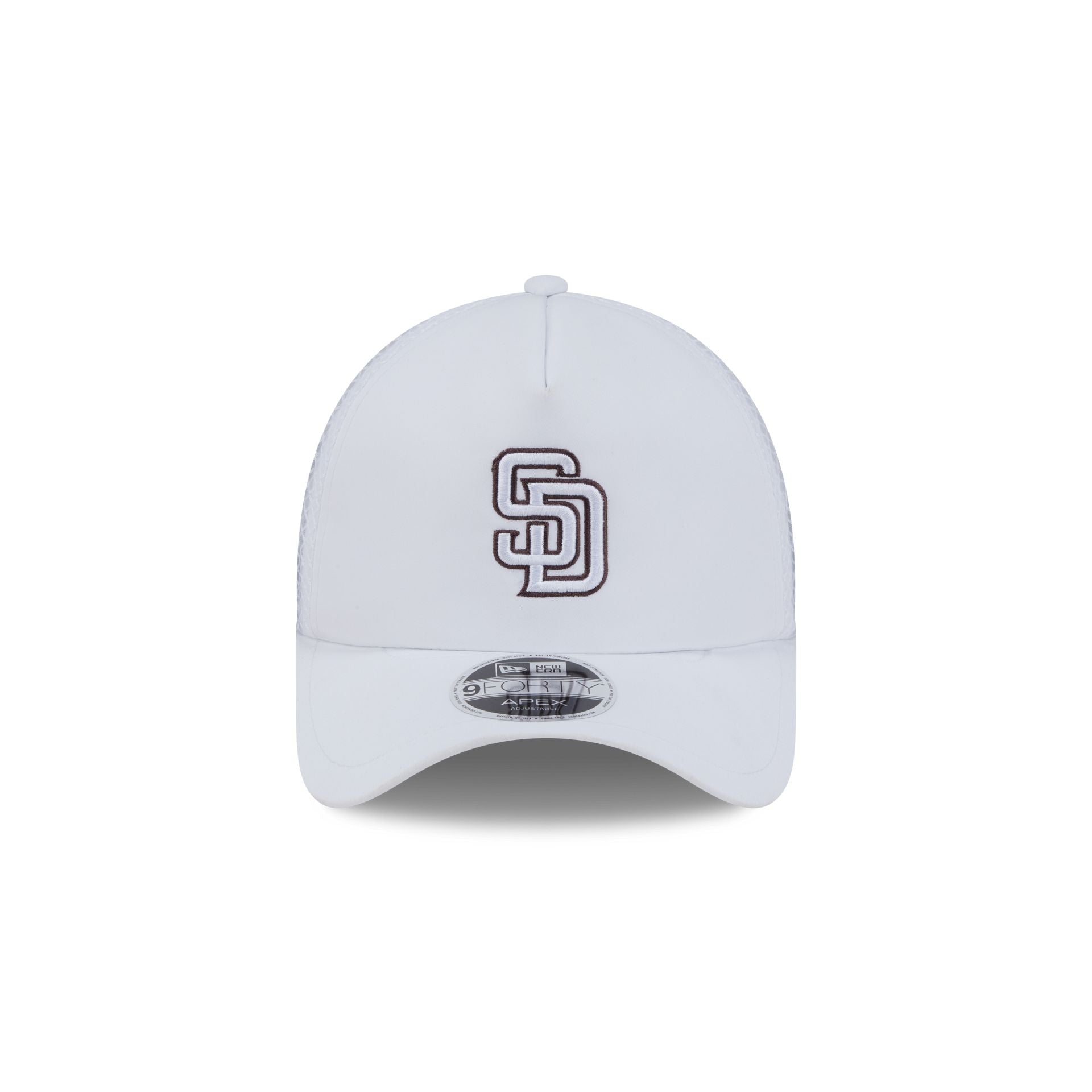 San Diego Padres 2026 Batting Practice White 9FORTY APEX Trucker Hat