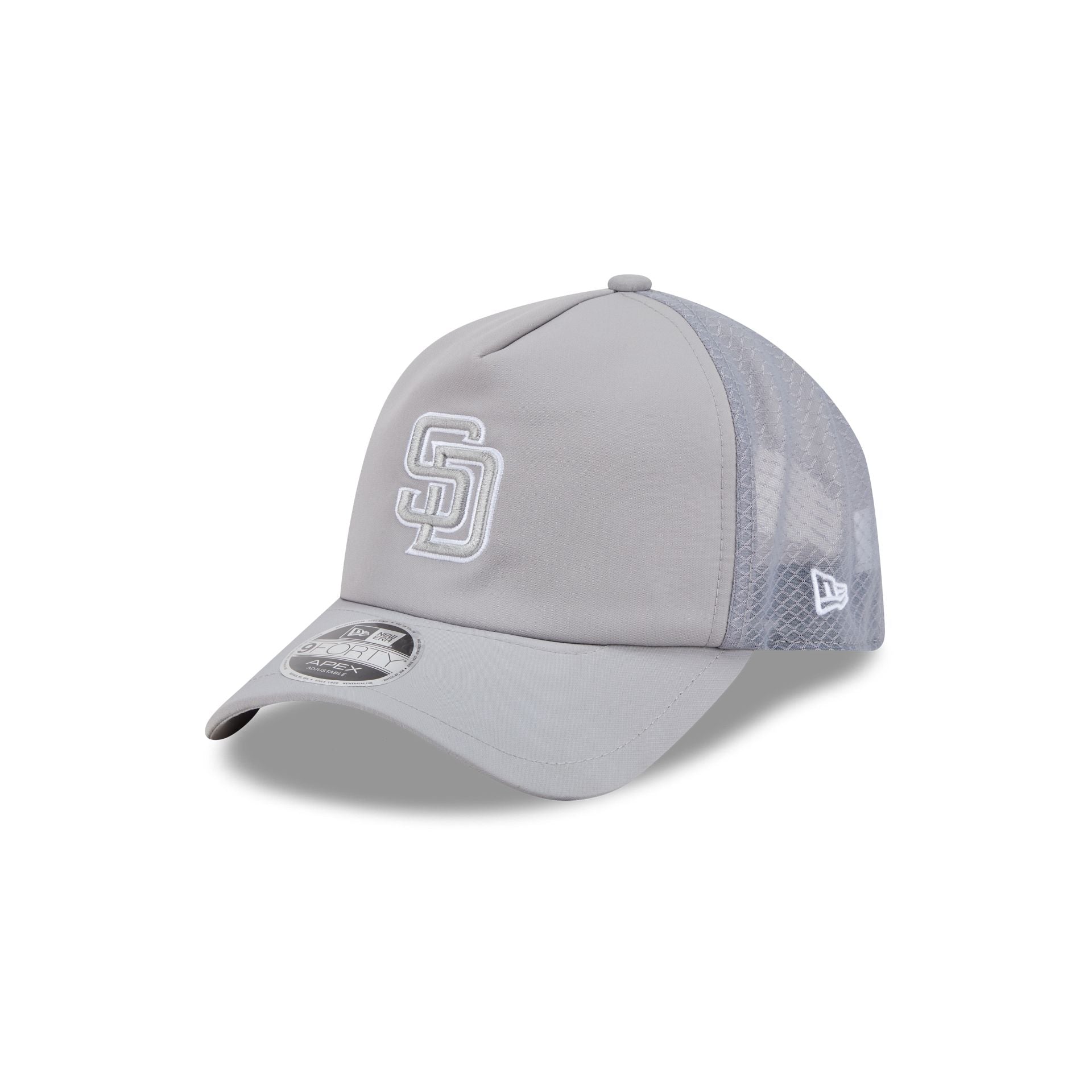 San Diego Padres 2026 Batting Practice Gray 9FORTY APEX Trucker Hat