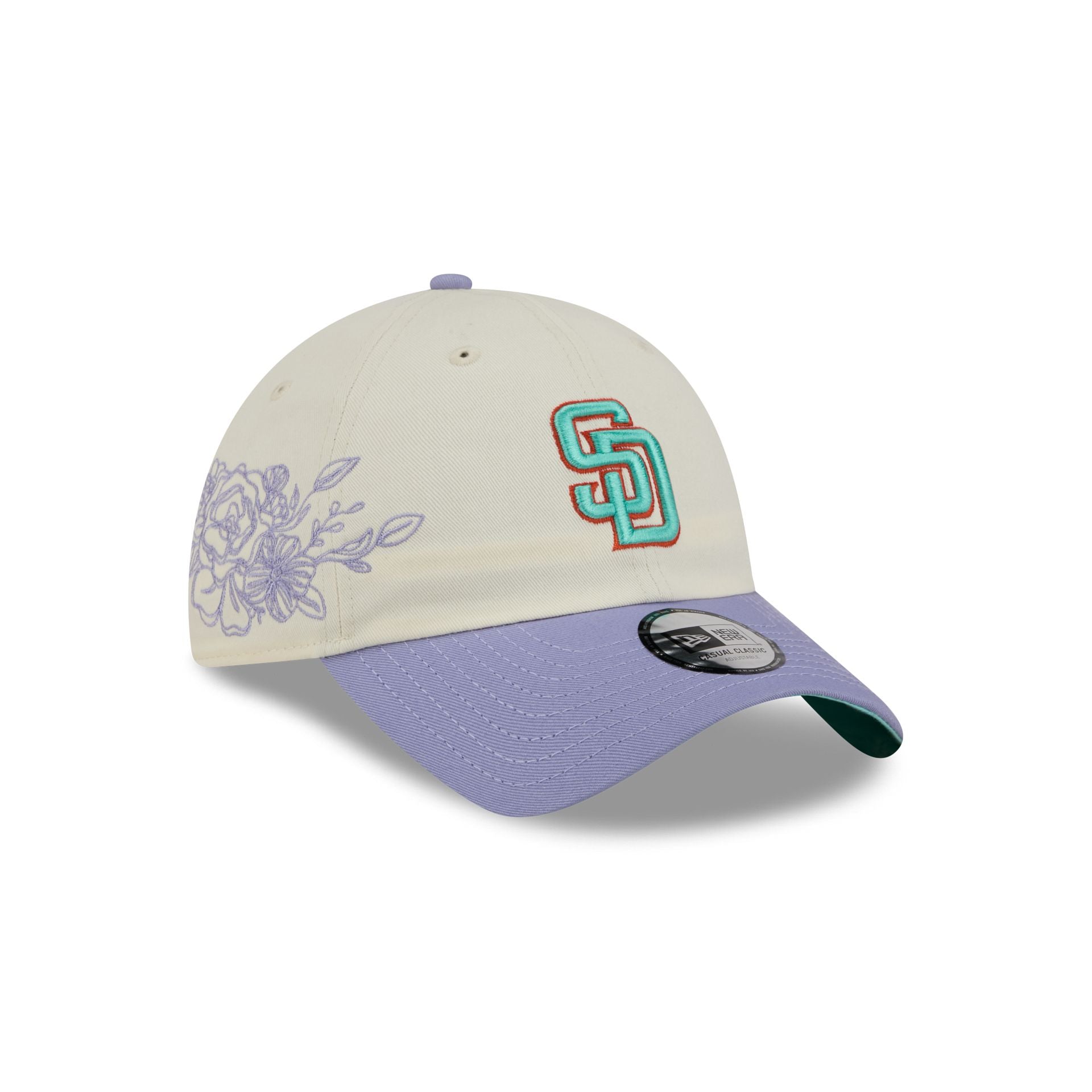 San Diego Padres Lavender Flowers Casual Classic Adjustable Hat