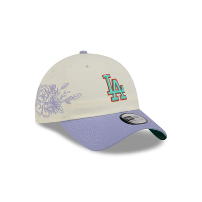 Los Angeles Dodgers Lavender Flowers Casual Classic Adjustable Hat