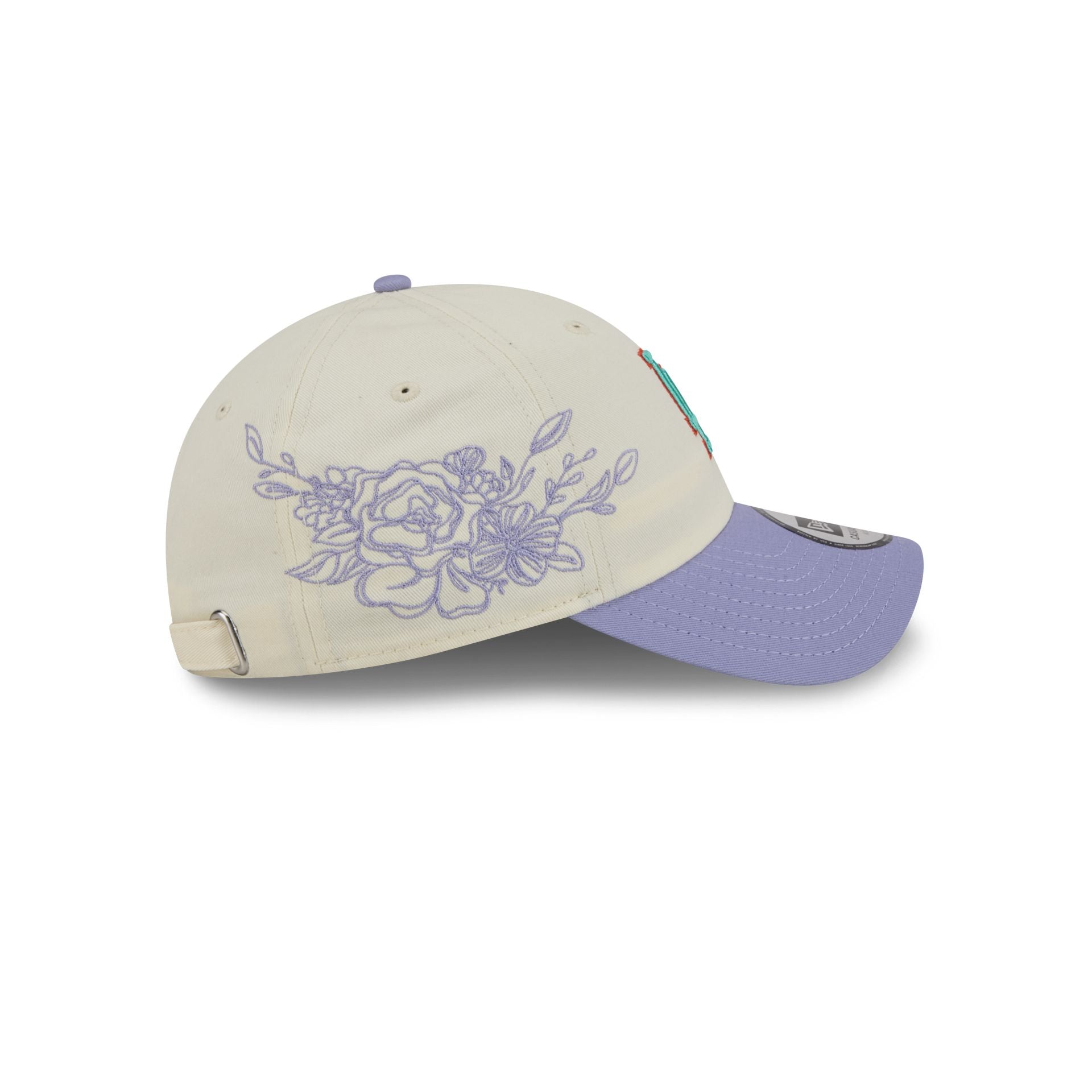 Los Angeles Dodgers Lavender Flowers Casual Classic Adjustable Hat
