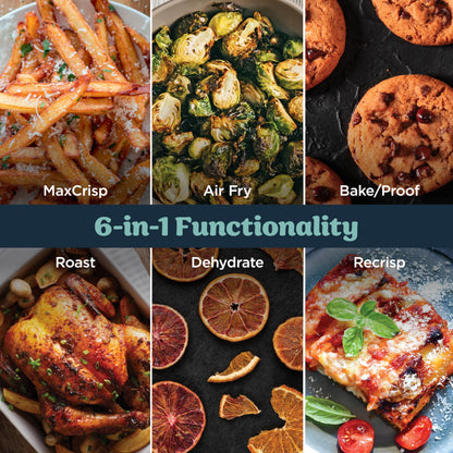 6 in 1 Glass Air Fryer 6QT High Heat Non Toxic Microwave Safe